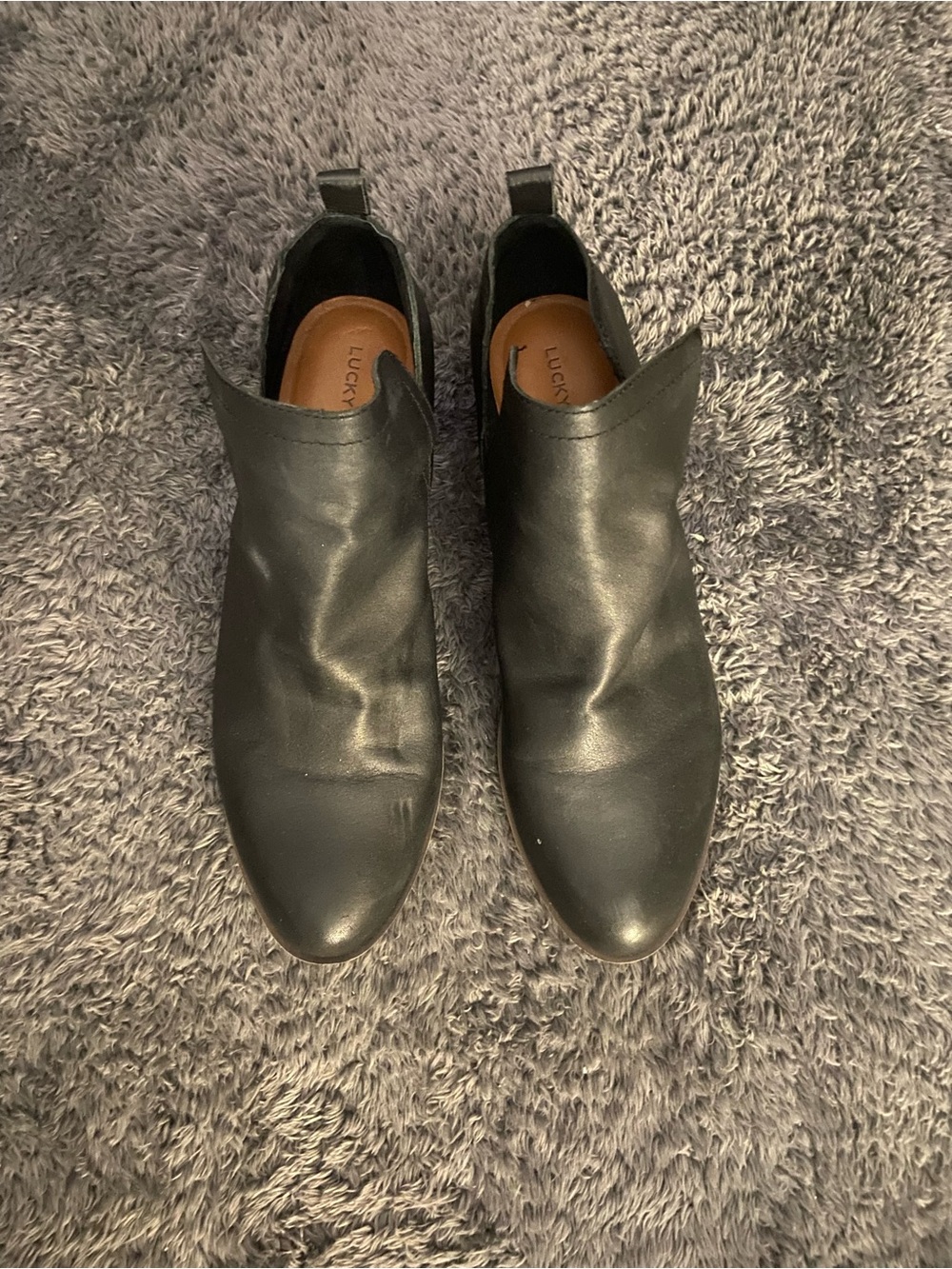 Lucky Brand Black Leather Ankle Booties